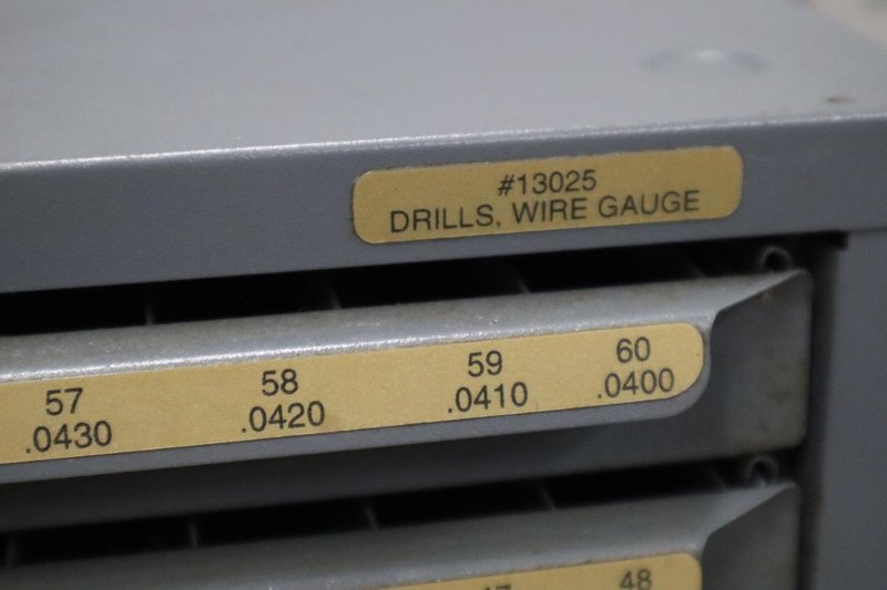Huot Number Wire Guage Drill Index 5 Drawer- Auction Item