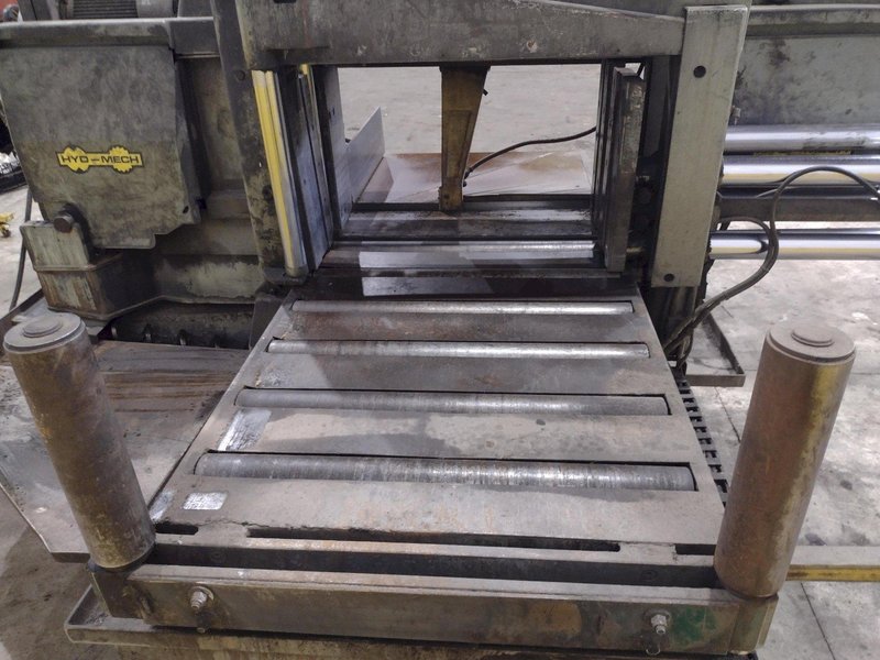 16" x 16" HYD-MECH MODEL #M-16A AUTOMATIC HORIZONTAL BANDSAW WITH POWER MITRE SWIVEL: STOCK #23419