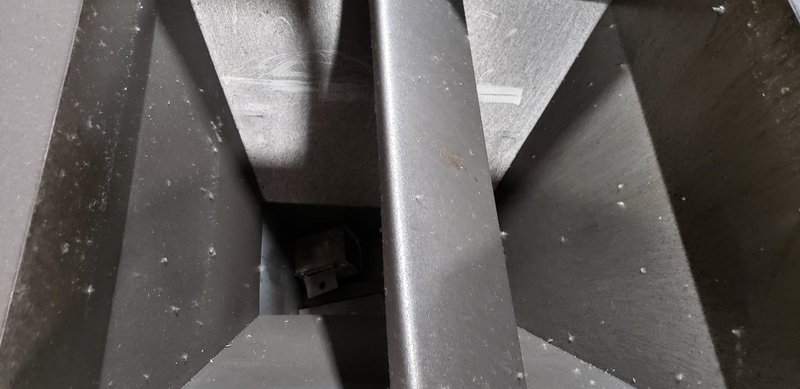 36" x 36" x 47" deep overhead hopper