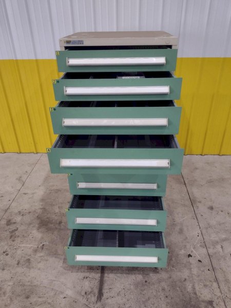 8 DRAWER VIDMAR INDUSTRIAL STORAGE CABINET 30" X 27.5" X 59": STOCK #21549 (18 AVAILABLE)