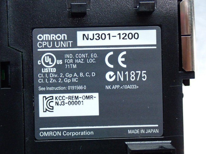 OMRON PROCESSOR CPU  UNIT  -  NJ301-1200