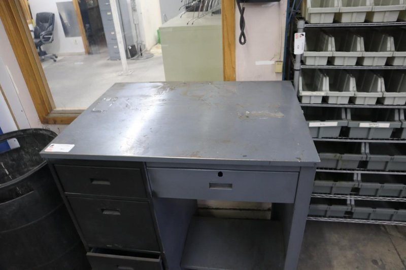 Metal Shipping Desk 4 Drawers and Lower Shelf- Auction Item