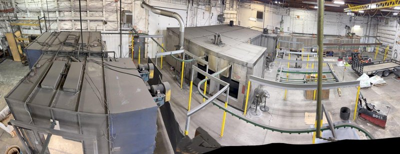 ADVANCED CURING SYSTEMS AUTOMATIC HANGER CONVEYOR PASS-THROUGH SYSTEM: YOBRO #24994