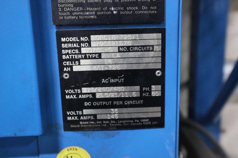 Baker CBR-FD Standing Electric Forklift 2550# Cap, Side Shift, Charger- Auction Item