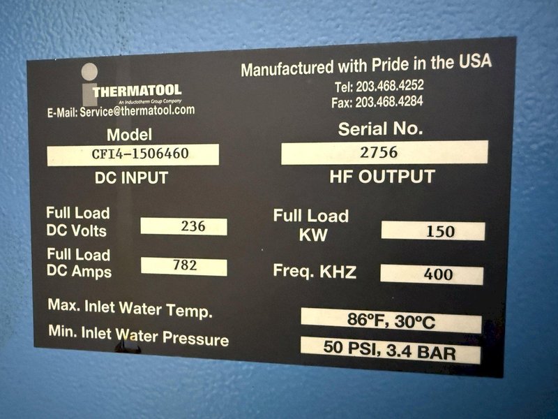 150 KW THERMATOOL MODEL #CF14-1506460 SOLID STATE HF WELDER SYSTEM, THERMAVIEW CONTROLS: YOBRO #24318