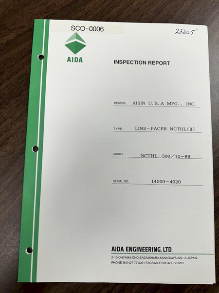 AIDA MODEL NCTHL-300/10-6R INTER PRESS LINE PACER TRANFER SYSTEM: STOCK #22205