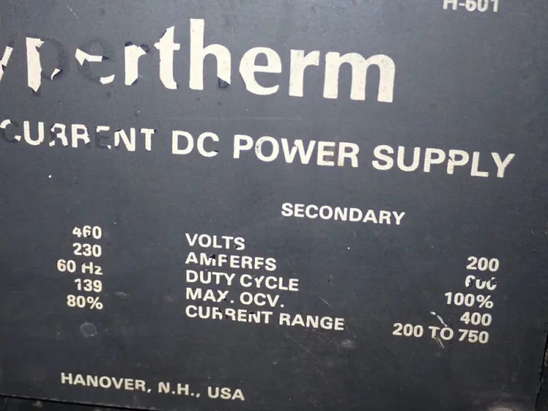 HYPERTHERM 600 AMP PLASMA CUTTER POWER SUPPLY  -  H-601