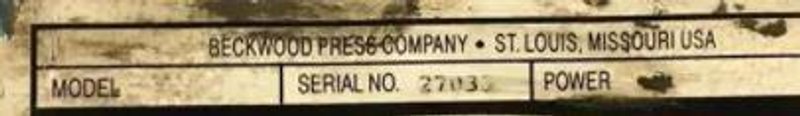 58 TON BECKWOOD MODEL #2P58F35P1850 DOWN MOVING HYDRAULIC PRESS, NEW 1999