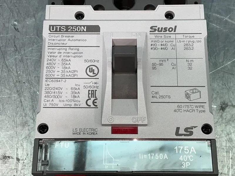 LS ELECTRIC 175 AMP UTS250N MOLDED CASE CIRCUIT BREAKERS  -  02090035UL