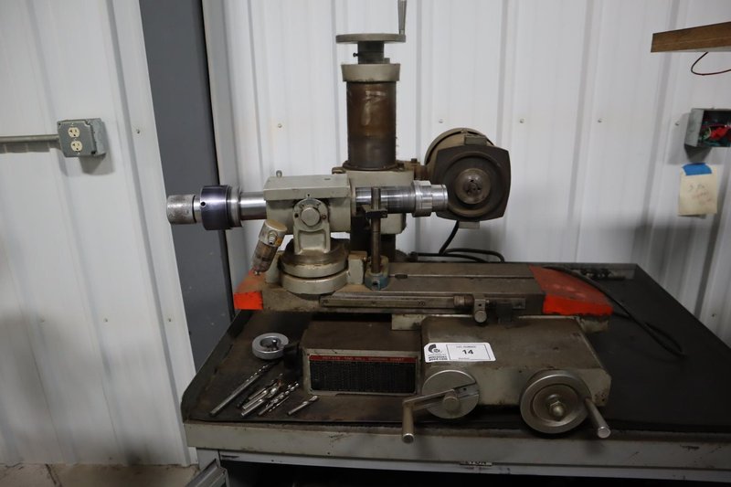 CutterMaster HDT-610 End Mill Sharpener – With Cabinet &amp; Tooling Set- Auction Item