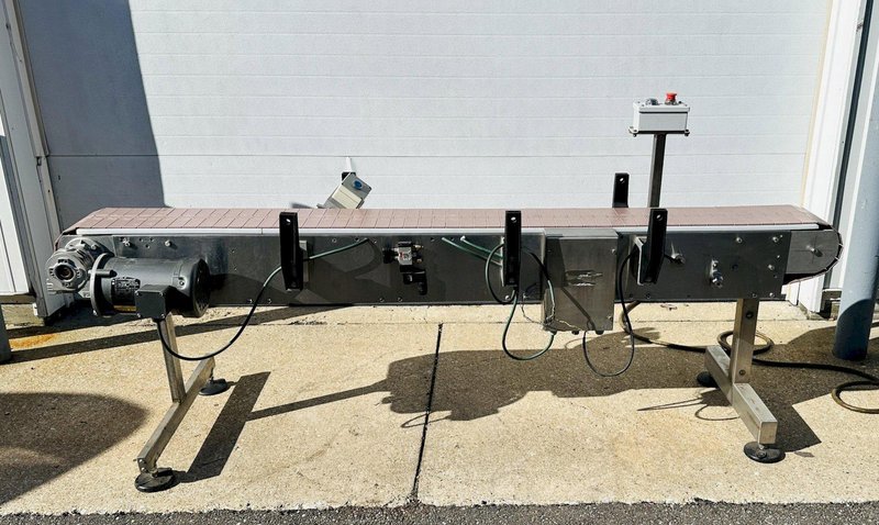 Stainless Steel  |  7.5” x 82” Flattop Belt Conveyor / Smooth Top Belt