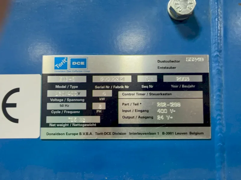 DONALDSON TORIT 4 KW DUST COLLECTOR   -  ECB-3