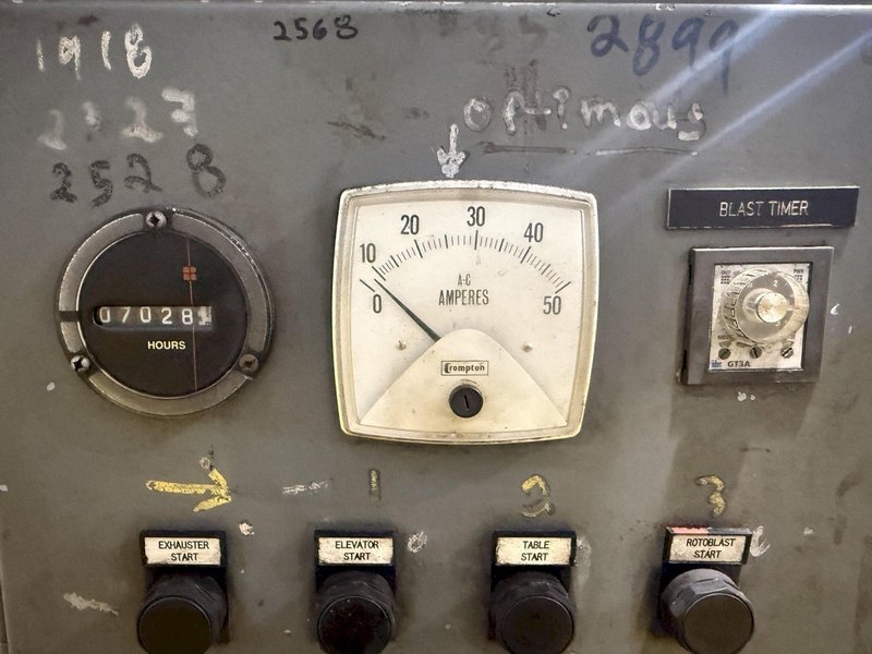 72” TABLE PANGBORN MODEL 6LK-7 ROTOBLAST SHOT BLAST MACHINE: YOBRO #24410