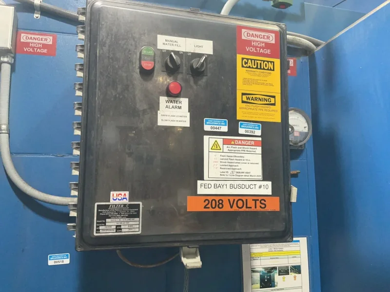 HYDROTON 94” X 35” (X2) /15/3600 HP WET TYPE DUST COLLECTOR AND DOWNDRAFT TBLE  -  DHYD-1-90-15-8-3-MO-VF
