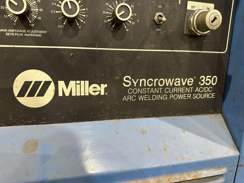 MILLER SYNCROWAVE 350 AC/DC WELDER WTIH WATER COOLER AND CART: STOCK 22275