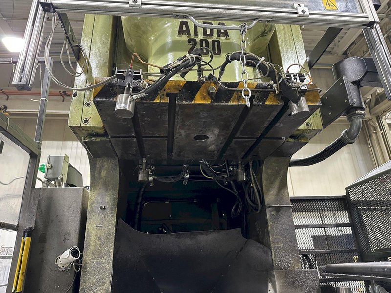 220 TON AIDA #NCI-200(2) PRESS LINE, COMPLETE WITH CWP SPACE-SAVER COIL FEED LINE: STOCK #22209