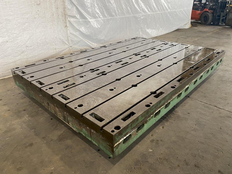 96&quot; X 144&quot; X 12&quot; GIDDINGS AND LEWIS T-SLOTTED FLOOR PLATE. STOCK # 1163121