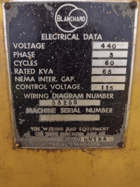 42" X 40 HP BLANCHARD MODEL 22-42 ROTARY SURFACE GRINDER: STOCK #11914