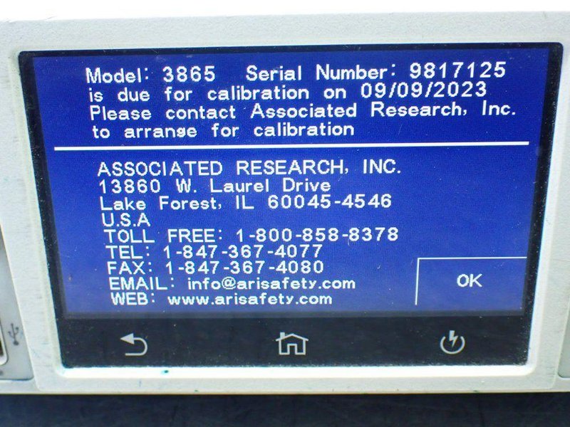 ASSOCIATED RESEARCH HYPOT SERIES DIELECTRIC WITHSTAND TESTER.   -  3865