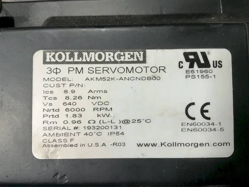 KOLLMORGEN PM SERVOMOTOR W/ MICRON GEARHEAD  -  AKM52K-ANCNDB00