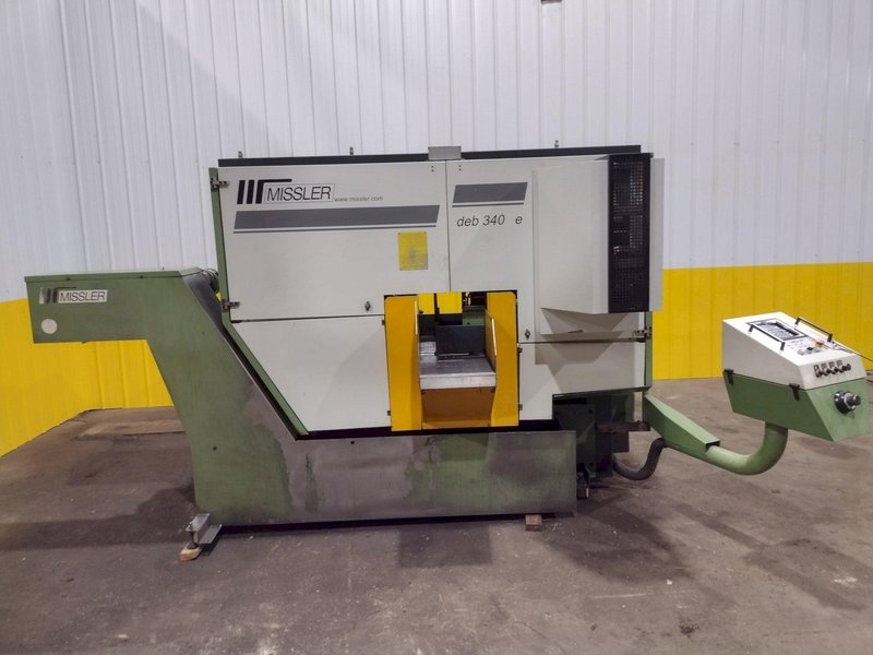 13.4&quot; X 13.4&quot; MISSLER MODEL #DEB-340-CE AUTOMATIC HORIZONTAL BANDSAW, NEW 2000: STOCK #19627