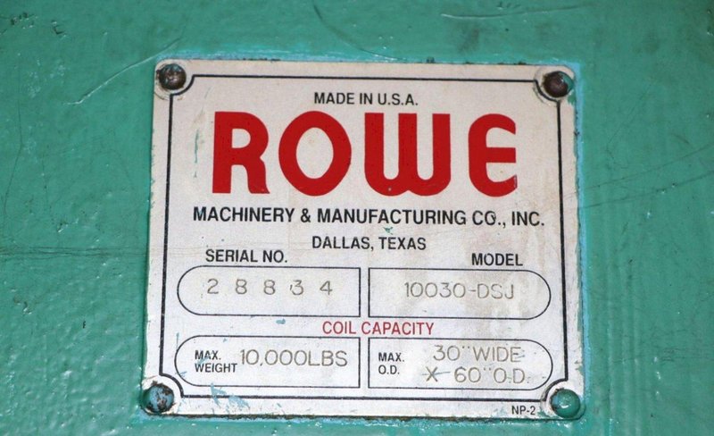 10,000 LBS X 30&quot; X 60&quot; ROWE SERVO FEED LINE: YOBRO #24518