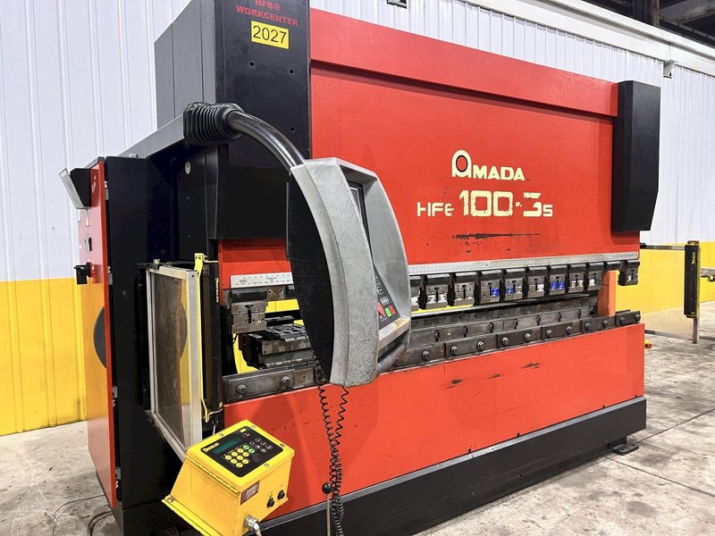 110 TON x 10' AMADA MODEL #HFE100-3S CNC HYDRAULIC PRESS BRAKE, 2001: STOCK #21984