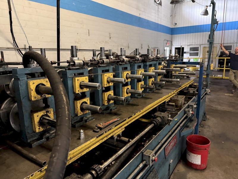 12 STAND  X 2.5" ARBOR X 12" ROLLSPACE ARDCOR STUD MILL/ROLLLFOMING LINE. STOCK # 0759126