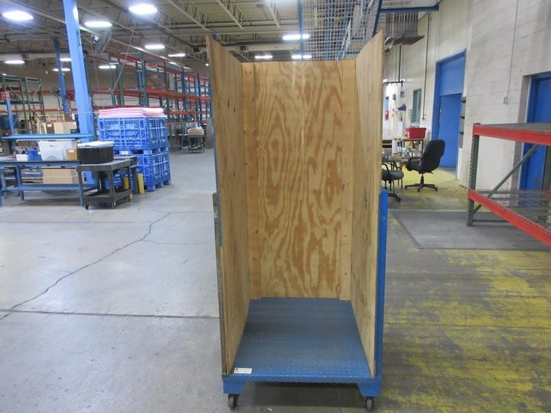 Metal Rolling Flat Storage Cart with Plywood Sides- Auction Item