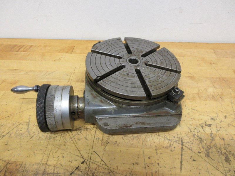 Hoffman 8" Manual Rotary Table with 6 T-Slots, Side Clamping, Approx 2-3/4" Work Face Height- Auction Item