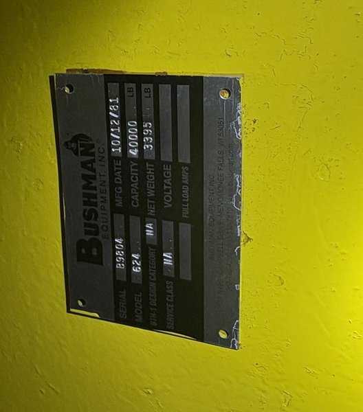 40,000 LBS BUSHMAN COIL HOOK STOCK# 4173