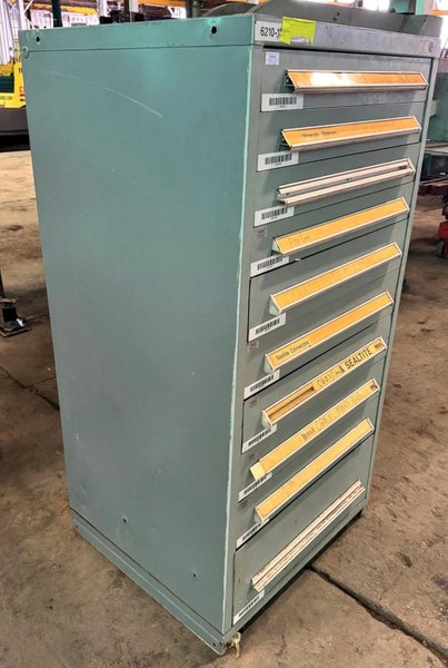 Vidmar Storage Cabinet, 10 Drawer, 30"W x 27-3/4"D x 59"H