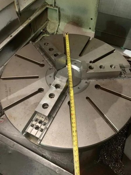 Accuway UV-100 CNC VTL, 2013 – Live Tooling, 40″ Chuck, Fanuc Control, 1200 Cut Hours