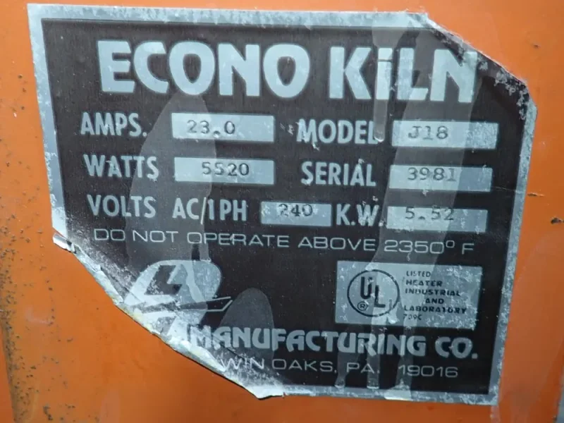 ECONO KILN 2350°F ELECTRIC KILN  -  J18