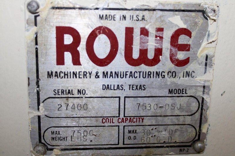 7500 LB X 30" X .065" ROWE SERVO FEED LINE