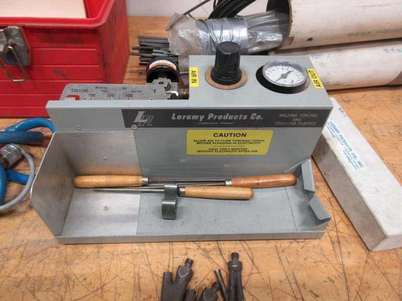 Laramy Products Thermoplastic Welder with Attachments and Plastic Welding Rod- Auction Item