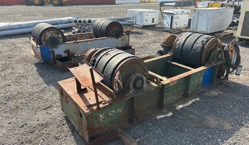 120 TON (240,000 LBS) RANSOME PANDJIRIS POWERED TANK TURNING ROLLS, POWER &amp; IDLER: STOCK #23144