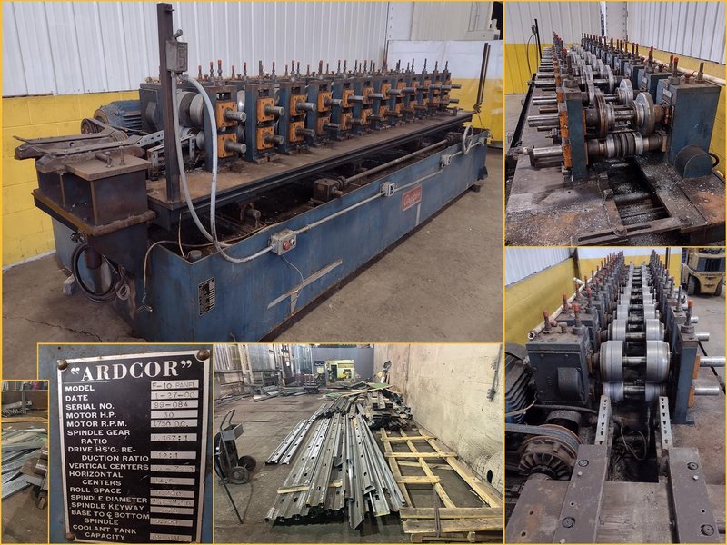 12 STAND X 2.5&quot; ARDCOR / ROLL KRAFT MODEL F-10 ADJUSTABLE WIDTH STUD ROLLFORMER, NEW 2000: STOCK #18247