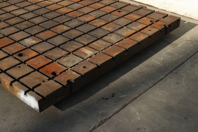 78" X 144" X 4-1/2" SOLID STEEL T SLOTTED PLATE: STOCK #73341