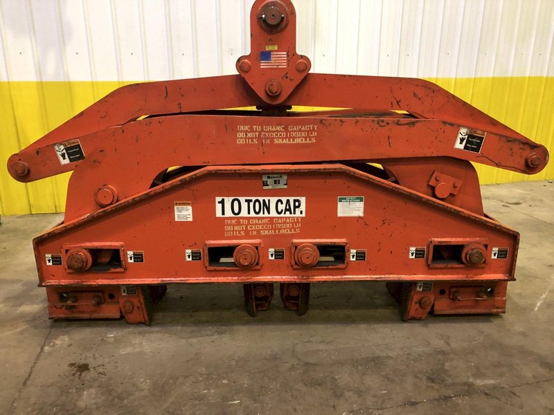 20,000 LB 10 TON BUSHMAN  MODEL #6107 DOUBLE RIM VERTICAL COIL LIFTING TONG SCISSOR TYPE COIL LIFT, NEW 2007: STOCK #15814