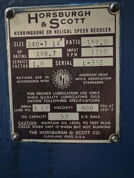 14&quot; X 14&quot; RUESCH 2 HIGH REVERSING ROLLING MILL (14506)