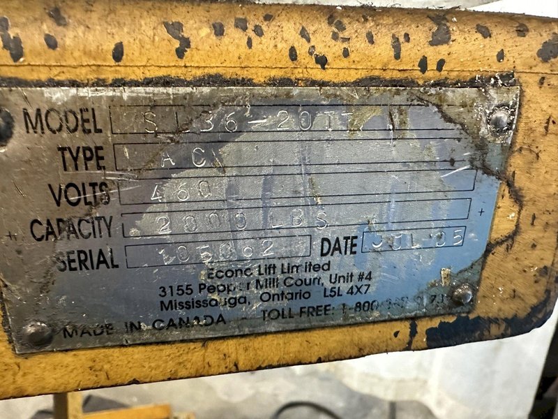 2000 LB  ECONO-LIFT HYDRAULIC SCISSOR LIFT TABLES: STOCK #77595