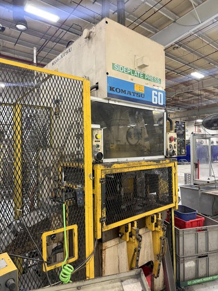 60 TON KOMATSU MODEL #60 GAP FRAME PRESS W/ 6" SONORUKA COIL FEED LINE: YOBRO #25937