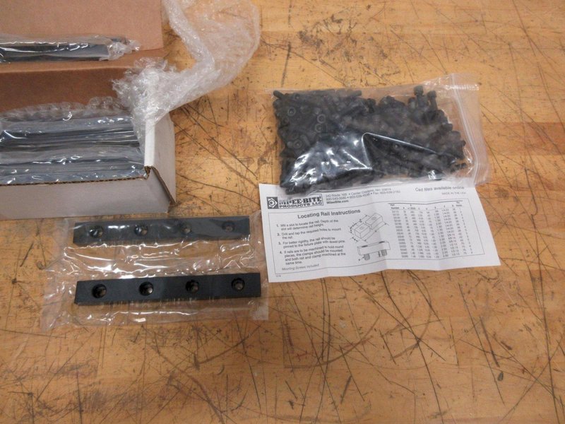 Mitee-Bite 33220 | 1/4-20" Screw Size Locating Rail, 1 Box (16 pcs) with Bag of Screws ** New In Box **- Auction Item