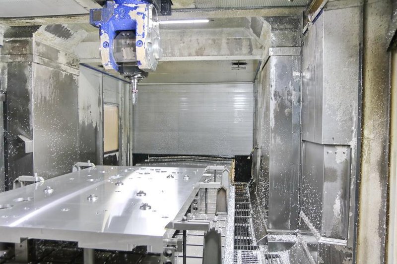 Droop + Rein TFS 22-40 DT D40 P CNC 5-Axis Planer Type Milling Machine, 2007 – Dual Chip Conveyors, Through Spindle Coolant, Probe, Rotary Table