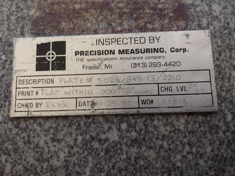 8&#039; X 4&#039; X 14&quot; CHALLENGE PRECISION LAYOUT INSPECTION GRANITE TABLE: STOCK #23789