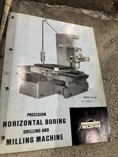 3&quot; WOTAN #B75 HORIZONTAL BORING MILL W/ BUILT IN ROTARY TABLE: STOCK #21028