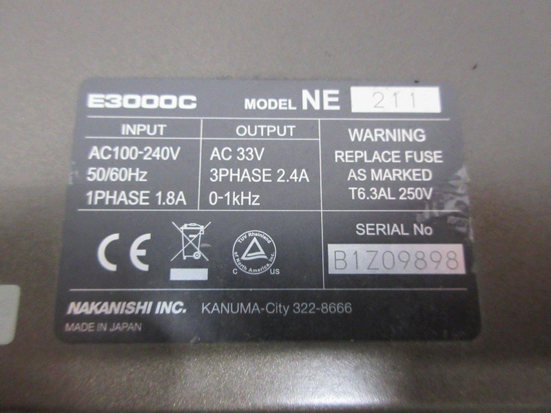 Nakanishi E3000 High Speed Spindle Controllers (2) Model NE211, and IBag U96500.111 Spindle Controller with Spindle- Auction Item