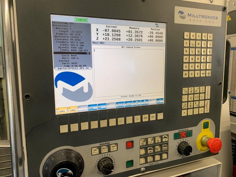 2011 Milltronics VM22 with Sidemount Tool Changer and 15,000 RPM Spindle