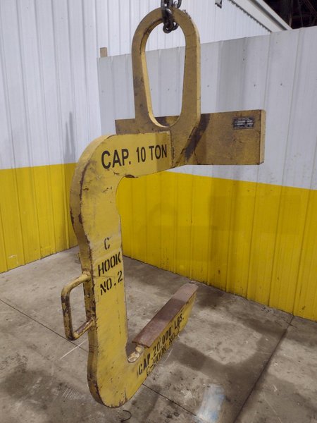 10 TON X 40&quot; WIDE MAZZELLA C-HOOK CRANE COIL LIFTER: STOCK #23568